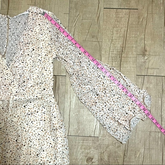 Saints & Secrets short dress long sleeves pastel leopard terrazzo - Picture 14 of 16